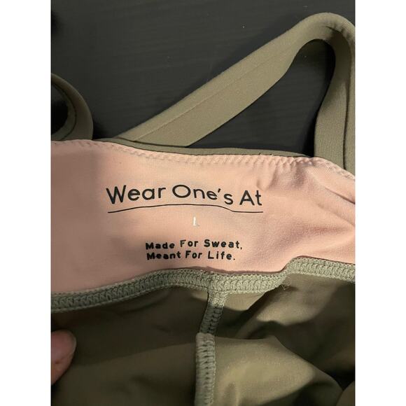 Wear One's At Jumpsuit Womens Large Olive Green Activewear Unitard Made USA - Picture 3 of 9